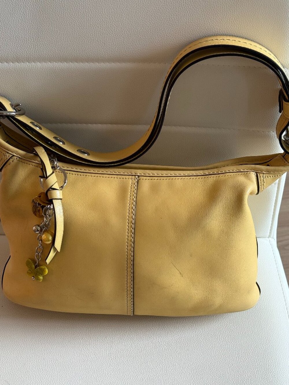 Coach F13354 Canary Yellow Leather Hobo Shoulder Bag 2008